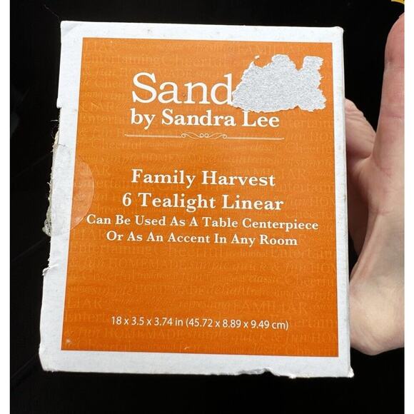 New! 6 Tealight Fall Halloween Family Candle Holder Centerpiece Sandra Lee NIB - Picture 4 of 9